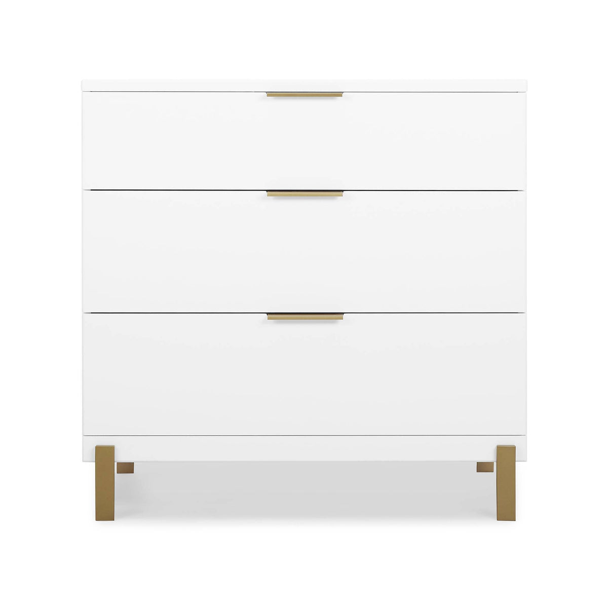 Delta Children Hendrix 3 Drawer Dresser in Bianca White/Bronze