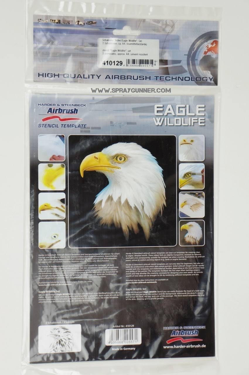Harder u0026 Steenbeck and Airbrushing Stencil Set Eagle wildlife