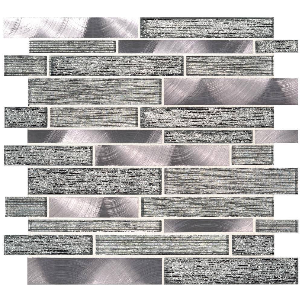 MSI Volcanic Luxe Interlocking 11.73 in. x 11.61 in. x 8mm Glass Metal Mesh-Mounted Mosaic Tile (9.5 Sq. ft. / CASE)