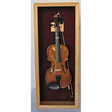 DisplayGifts Fiddle, Violin Display Case Shadow Box with Hanger, with Lock (Oak Finish)