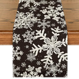 Artoid Mode Navy Blue Snowflakes Christmas Table Runner, Seasonal Winter Holiday Kitchen Dining Table Decoration for Home Party Decor 13×72 Inch