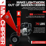 GreatCircleUSA Mini Wood Chipper Shredder Mulcher Ultra Duty 7 HP Gas Powered 3 Inch Max Wood Capacity EPA/CARB Certified Aids in Fire Prevention and Building Firebreaks