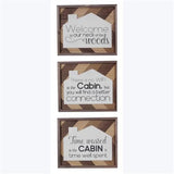 Wood Lodge Cabin Wall Sign, Assorted Color – 3 Piece