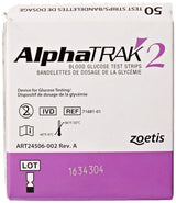 AlphaTRAK 2 Blood Glucose Test Strips 50 Count