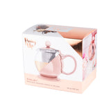 Pinky Up Rose Gold Wrapped Teapot – Tea Clear Glass Pot with Infuser Strainer and Tea Kettle for Loose Tea, 24 Oz