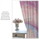 Abstract Marble Curtains,Modern Art Golden Blue Marble Blue Sea Vintage Window Treatment Curtains for Living Room,Marble Kitchen Curtains 27.5x63in,2 Panel Set