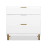 Delta Children Hendrix 3 Drawer Dresser in Bianca White/Bronze