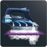 Rowenta DW9280 Steam Force Steam Iron with 400-Hole Stainless Steel Soleplate, 1800-Watt, Blue