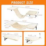 Wall-Mounted Cat Climber Set with Climbing Shelves, Perches, Bridge,Hammock,Scratching Board & Ball – 7 Pcs Wood Indoor Cat Furniture for Kittens Play (Beige)