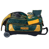 Green Bay Packers Triple Roller Bowling Bag