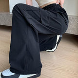 Womens High Waisted Cargo Pants Quick Dry Drawstring Stretch Wide Leg Sweatpants Baggy Casual Streetwear Y2k Trousers