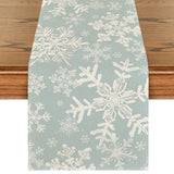 Artoid Mode Navy Blue Snowflakes Christmas Table Runner, Seasonal Winter Holiday Kitchen Dining Table Decoration for Home Party Decor 13×72 Inch