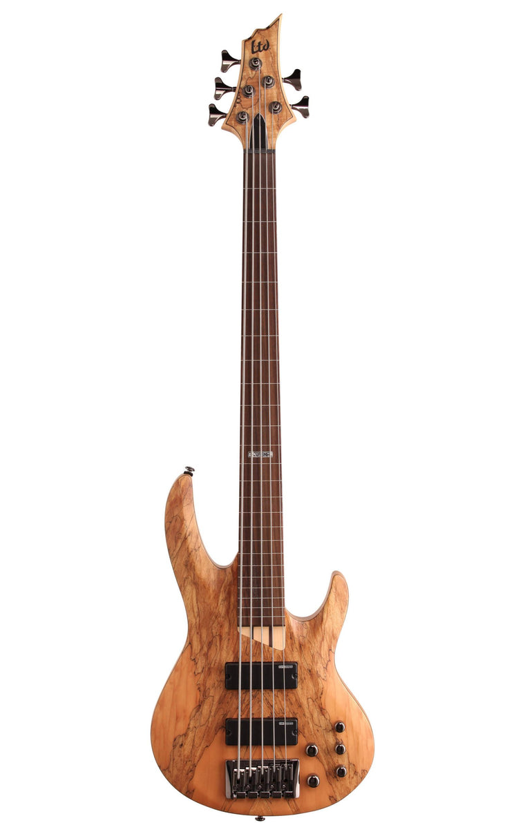 ESP LTD B-205 Fretless Spalted Maple Natural Satin 5 String Bass