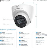 Amcrest 5MP Turret POE Camera, UltraHD Outdoor IP Camera POE with Mic/Audio, 5-Megapixel Security Surveillance Cameras, 98ft NightVision, 2.8mm Lens (103?? FOV), IP67, MicroSD (256GB), (IP5M-T1179EW)