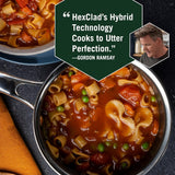 HexClad 1 Quart Hybrid Pot with Glass Lid – Non Stick Saucepan, Easy to Clean, Dishwasher & Oven Safe – Perfect for Making Sauces, Reheating Soups, Stocks, Cooking Grains
