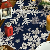 Artoid Mode Navy Blue Snowflakes Christmas Table Runner, Seasonal Winter Holiday Kitchen Dining Table Decoration for Home Party Decor 13×72 Inch