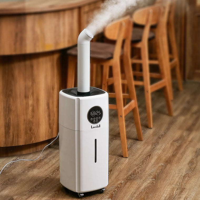 Large Humidifiers Whole-House Style Industrial Humidifier 2000 sq.ft, 5.5Gal Plant Humidifier Cool Mist Top Fill Humidifier 21L 2000ML/H Dual 360 Nozzles 3
