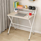 Folding Computer Desk, Space-Saving Home Office Desk Working Table with Storage Shelf, Multipurpose Foldable