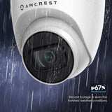 Amcrest 5MP Turret POE Camera, UltraHD Outdoor IP Camera POE with Mic/Audio, 5-Megapixel Security Surveillance Cameras, 98ft NightVision, 2.8mm Lens (103?? FOV), IP67, MicroSD (256GB), (IP5M-T1179EW)